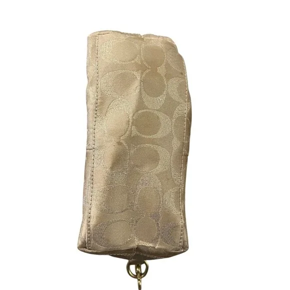 Coach Signature C Small Shoulder Bag Purse Gold Metallic Studded Strap - Picture 10 of 13